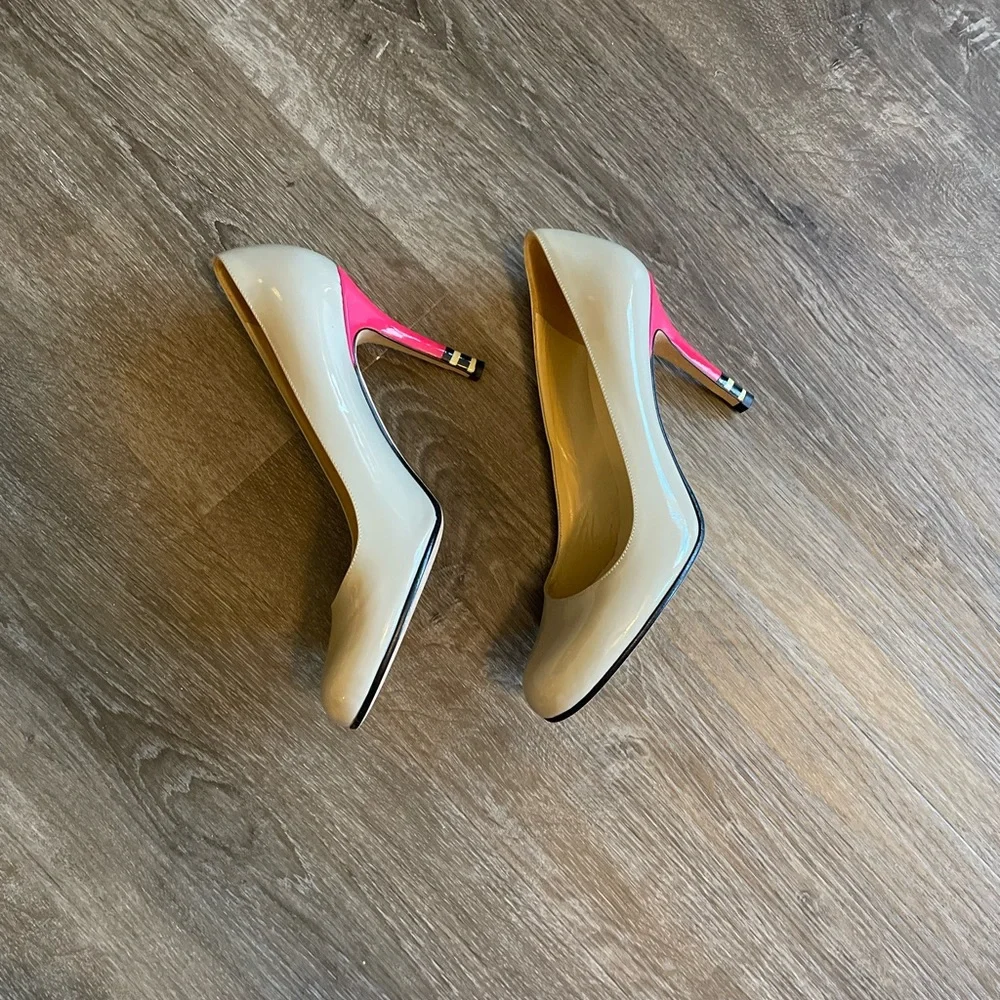 Kate Spade Elegant Beige and Pink Pumps Heels - Picture 5 of 8